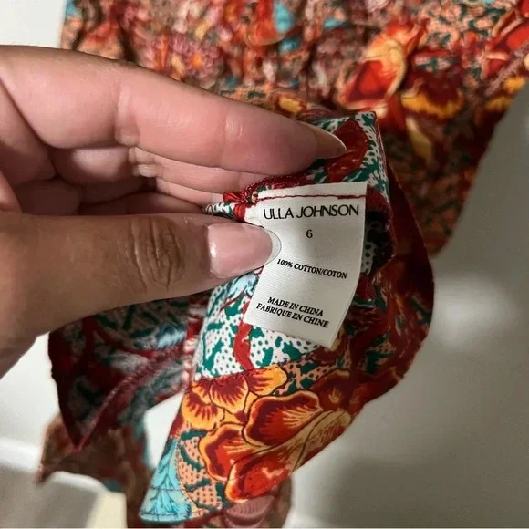 NWT Ulla Johnson Arlo 100% Cotton Poplin Romper Playsuit Size 6 - Picture 14 of 15